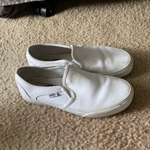 lightly worn white vans
